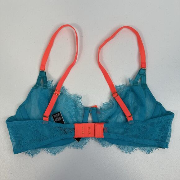 Victoria's Secret 34C Bra Very Sexy Unlined Demi Push Up Underwire Sheet Teal - Picture 5 of 16
